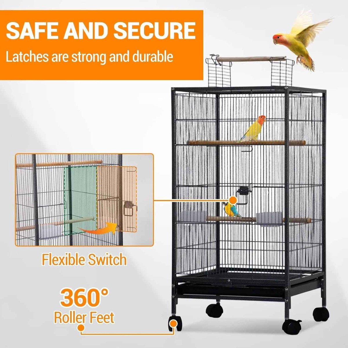 LG CORE Vogelkooi - Grote Vogelvolière met Rolstandaard thumbnail 2
