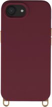 Selencia Hoesje - Geschikt voor iPhone 17e / 16e - Rivièra geschikt voor MagSafe Backcover met afneembare haakjes - Bold Burgundy