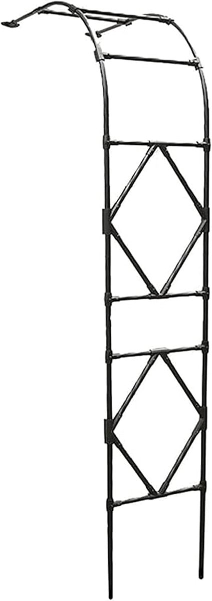 Tuinboog Metaal - Rozenboog - Klimplanten Ondersteunen - Verstevigd Frame - 240 cm Hoog - Zwart