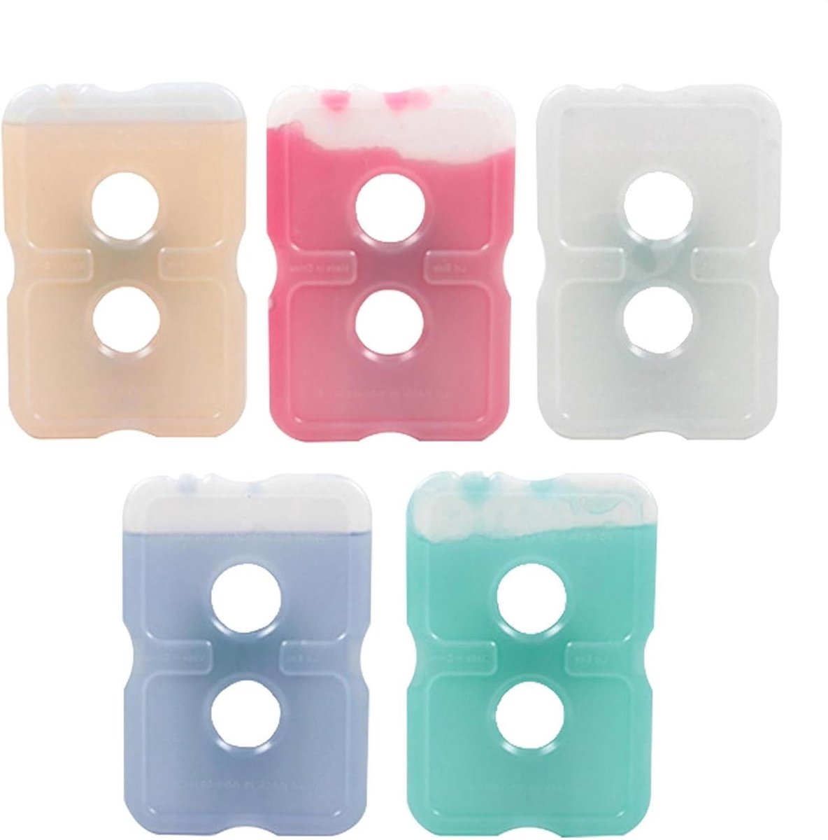 Vriesblokjes Set - Herbruikbare Koelpacks - Maaltijden Koel Houden - Snel Bevriezend Materiaal - 5 Stuks - Blauw
