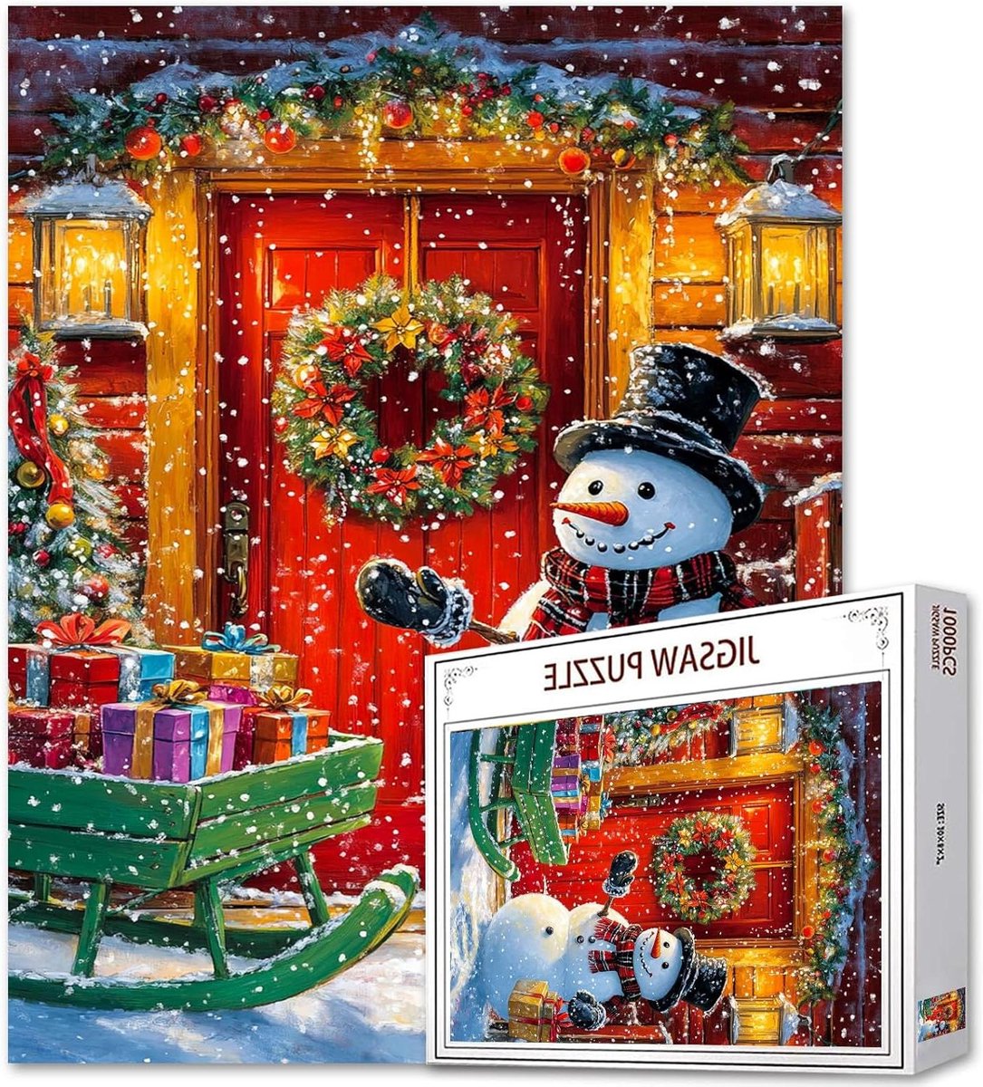 Kerst Puzzel - Winter Legpuzzel - Ontspanning Thuis - Gerecycled Karton - 1000 Stukjes - Artwork