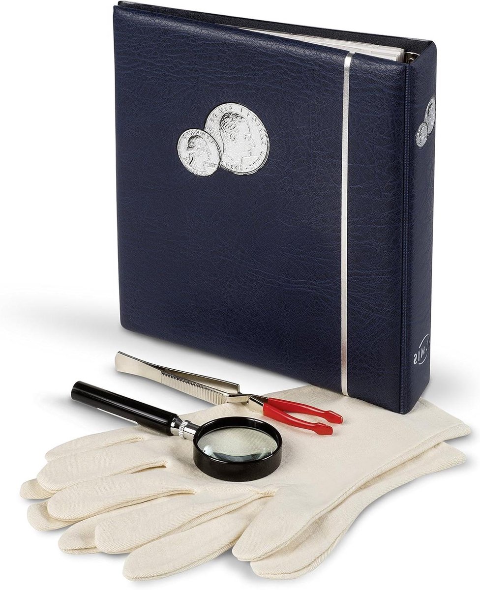 Munt Starter Set - Verzamel Set - Munten Verzamelen - Uitbreidbaar Album - 4 Delig - Blauw