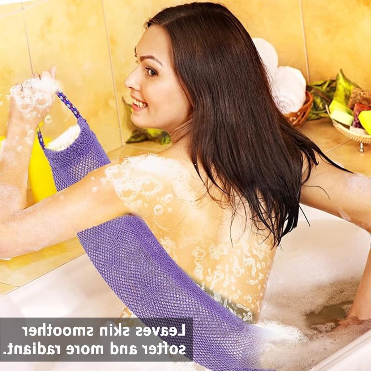 2 Stuks Afrikaanse Peeling Netten met Handtouw, Scrub Sponzen voor Lichaamsverzorging en Douche Accessoires