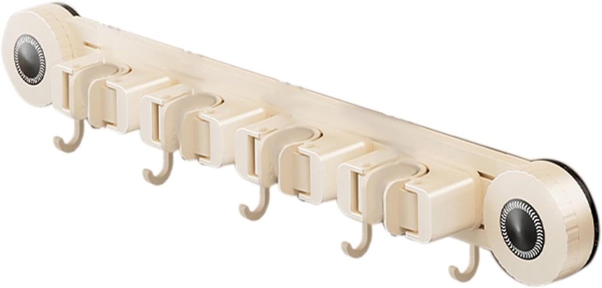 Bezem Hanger - Gereedschap Organizer - Ruimte Besparen - Roestvrij Aluminium - 8x9x8 cm - Romig