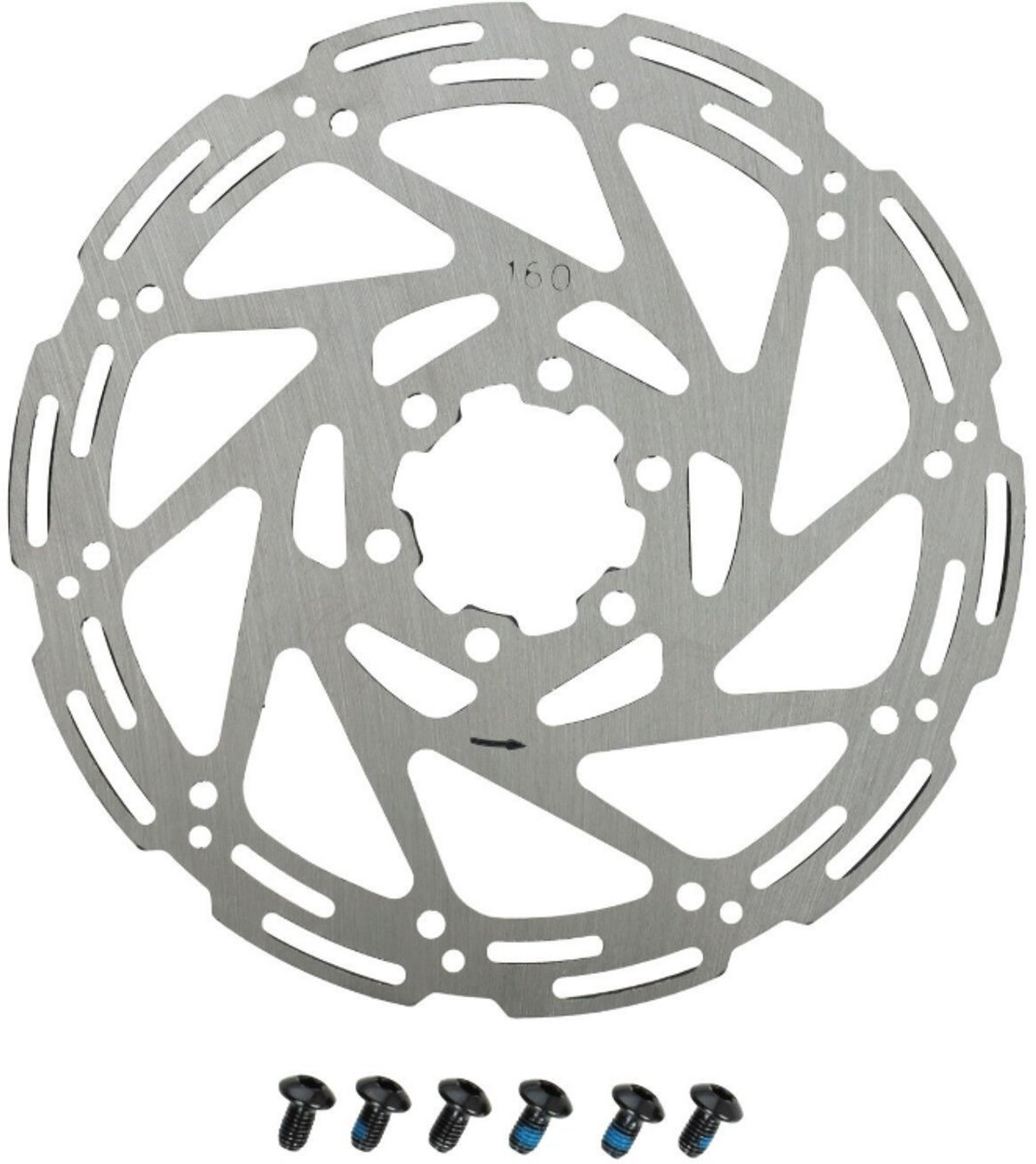 Remschijf Fatbike 160 mm – 6-Gaats – Voor & Achter – Geschikt voor V8 / V20 – Inclusief Bevestigingsbouten