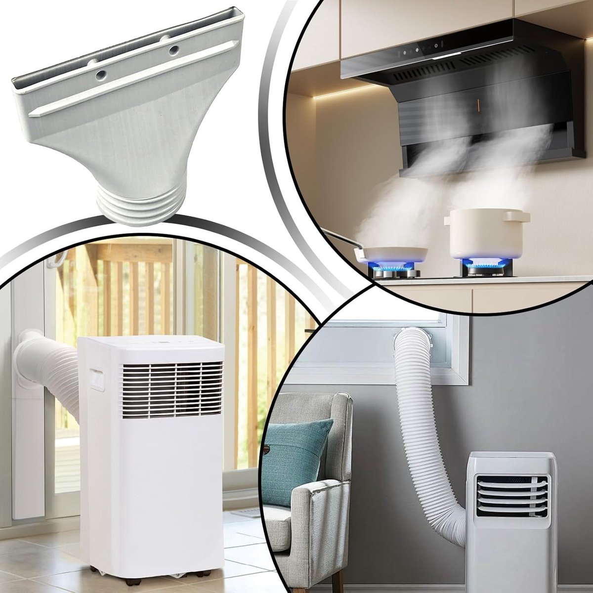 Platte slangkoppeling - 25x22x10 cm - draagbare airconditioning slangconnector - Airconditioning Afvoerslang Adapter Plat - Accessoires Geschikt Voor Mobiele - binnen / buiten - Mobiele Airco Afvoer Mondstuk Adapter – foto 5
