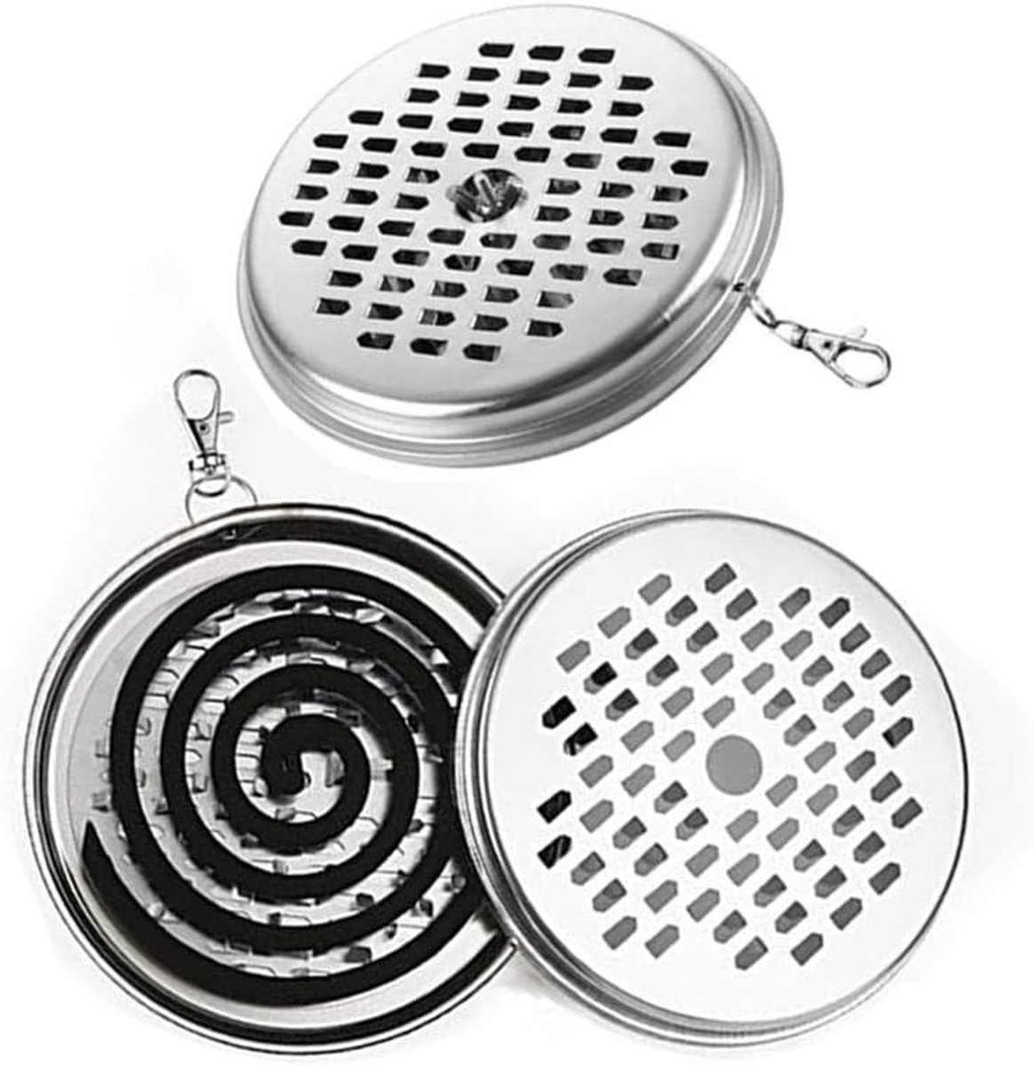 Set van 2 Spiralen voor Muggennetten - RVS Anti-Muggennet Houder voor Binnen en Buiten, Ideaal voor Kamperen en Thuisgebruik