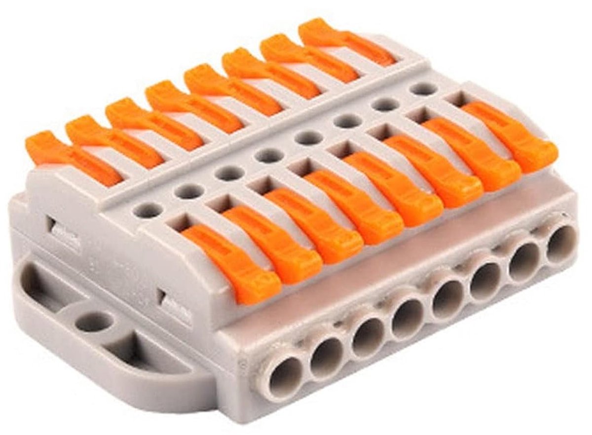 Draadconnector met 2-12 polen, compact voor 0.08-4 mm², snel te isoleren, terminal blok voor elektrische verbindingen