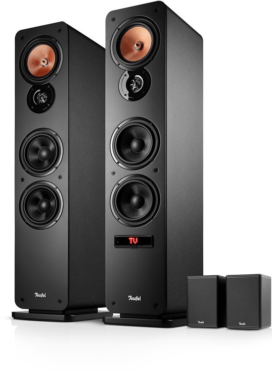 Teufel ULTIMA 40 ACTIVE 3 Surround - 4.0 actieve vloerstaande speakers met draadloze actieve rearspeakers - Bluetooth aptX - Ingebouwde versterker, HDMI ARC CEC, USB-C - zwart