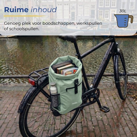 Morelia® Fietstas - Incl Achterlicht & Laptoptas - Fietstassen - Fietstassen Electrische Fietsen - Fietstassen Enkel - 28 Liter - 100% Waterdicht - Tarpaulin materiaal
