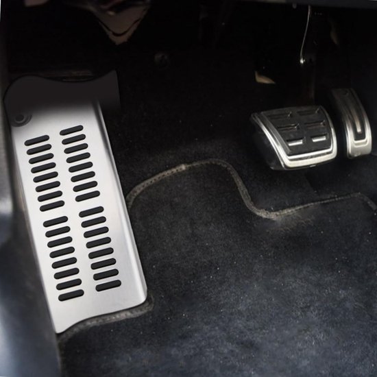 Auto Pedaal Set - Vervangende Pedalen - Verbeterde Grip - Roestvrij Staal - MT met rust B - Zilverkleurig — afbeelding 2