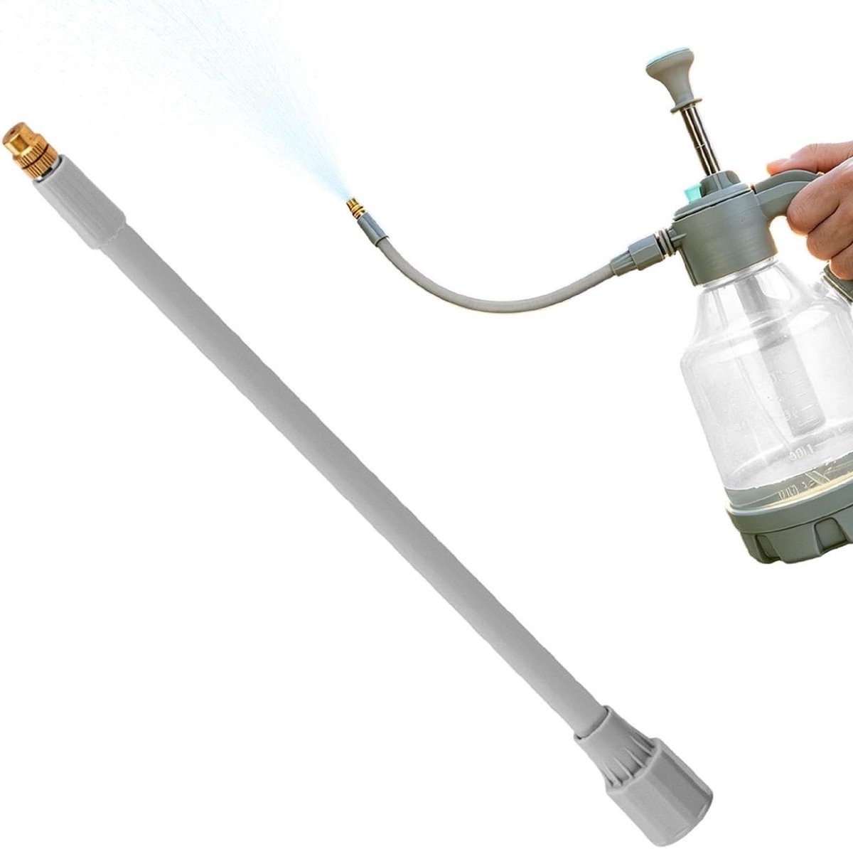 Sproeimondstuk Hogedrukspuit - Verlengstuk Lans - Tuinonderhoud Buiten - Flexibel Bereik Hoog - 30.5 cm - Zilver