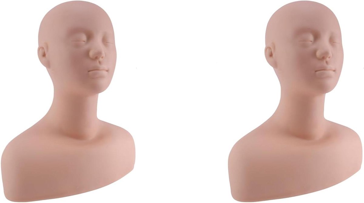 Oefenhoofd Mannequin - Training Hoofd - Make-up Training - Realistische Huidtextuur - 39 cm Hoog - Nude