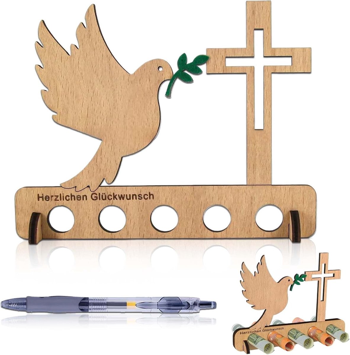 Uniek Houten Geldcadeau voor Verjaardagen en Doopfeesten - Creatieve Decoratie voor Vrienden, Familie, Mannen en Vrouwen