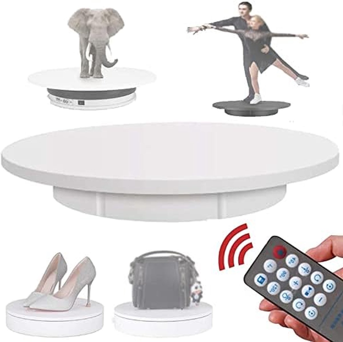 Elektrische Draaiplaat - Draaibare Standaard - Product Presentatie - Stille Rotatie - 60 cm - Wit