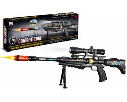 Speelgoed geweer met led lichtjes, trilling en schietgeluiden - scherpschutters - Sniper Rifle AWM 68CM (incl. batterijen)
