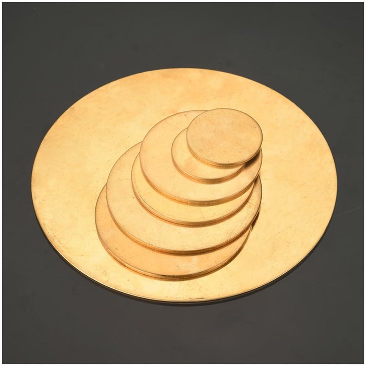 Messing Schijf - Ronde Plaat - Hobby Projecten - Goede Bewerking - 75 mm Diameter - Goudkleurig