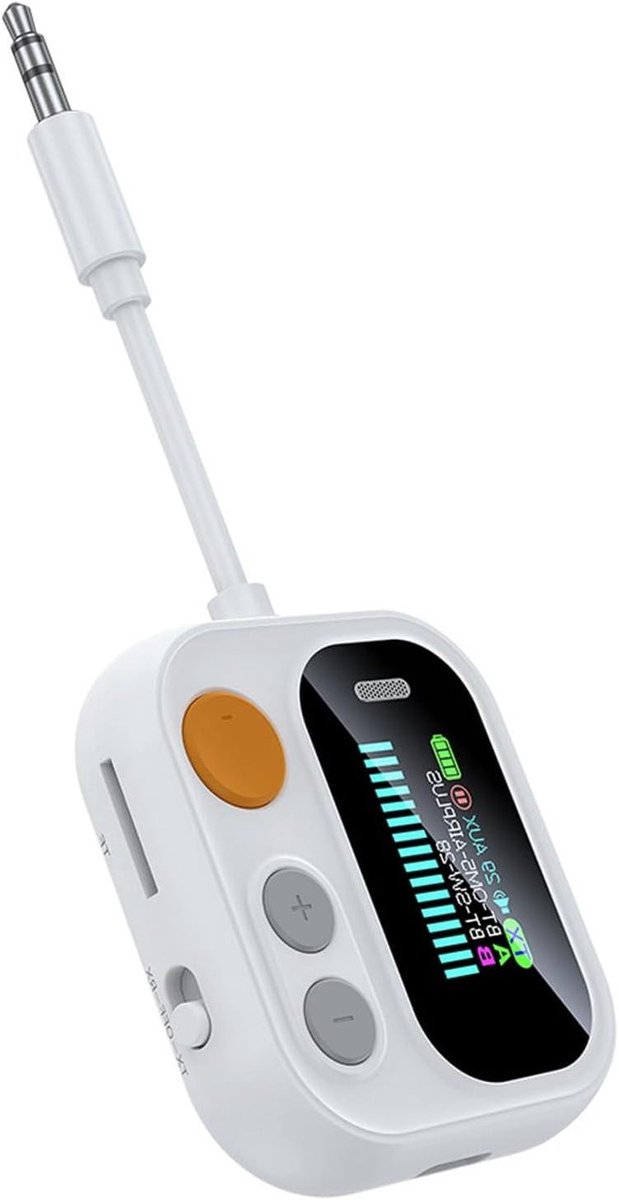 Draadloze Audio Zender - Ontvanger Set - Muziek Streamen - Kleurendisplay - 15.2 x 6.5 cm - Zwart