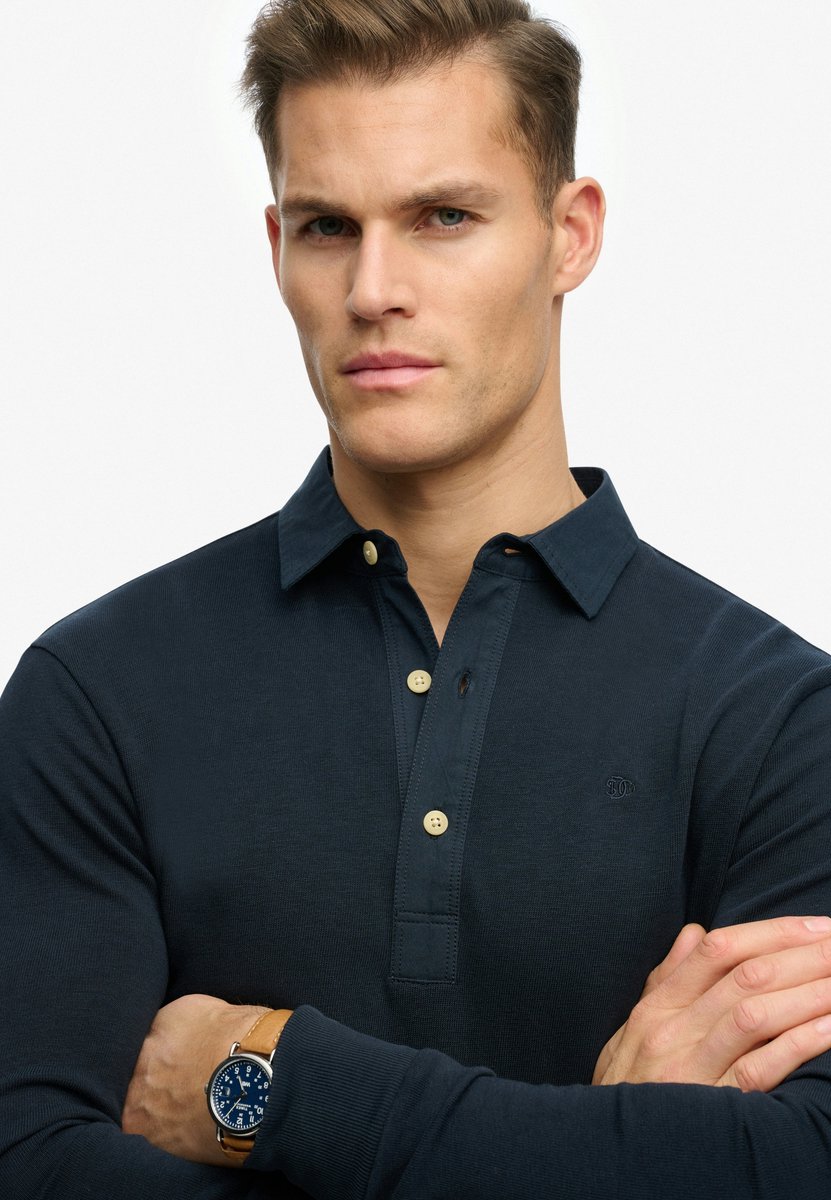 Classic Preppy Top met relaxed pasvorm Blauw