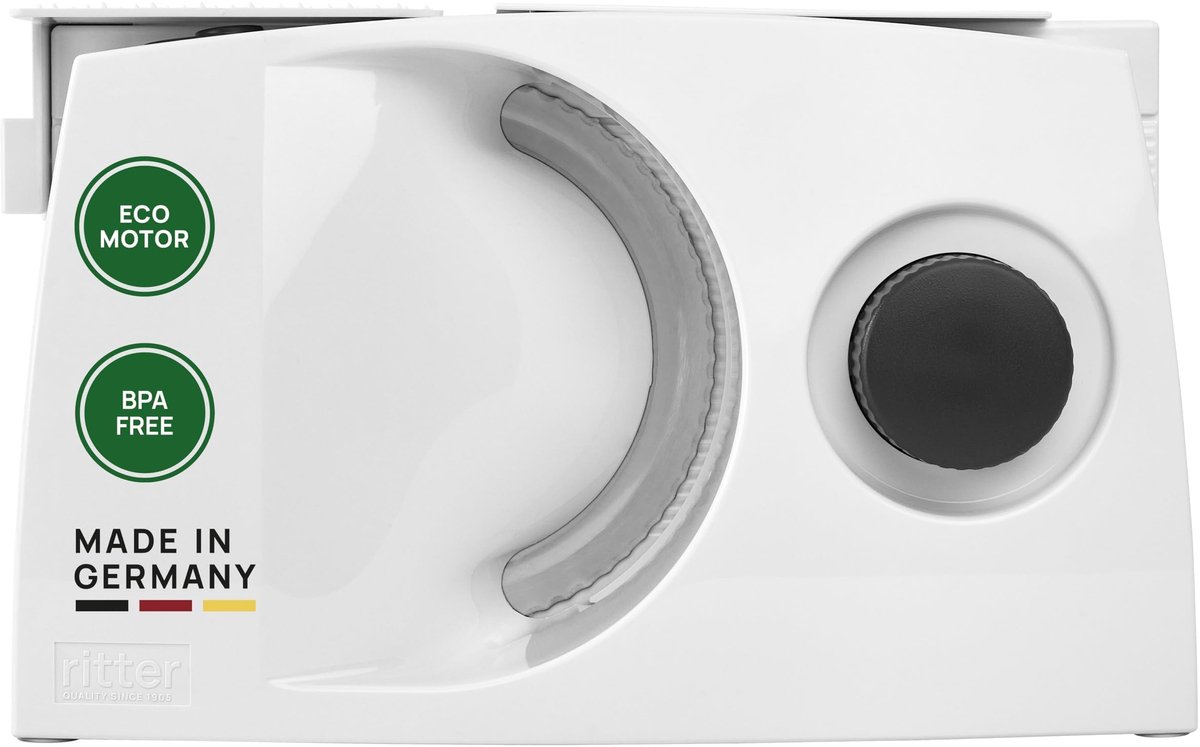 Allessnijder elektrisch opvouwbaar met gegolfd mes, ruimtebesparend keukenapparaat, instelbare snijdikte tot 14 mm, 65W motor