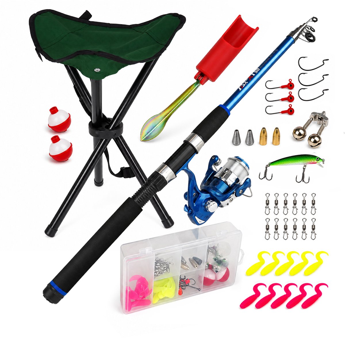 Fish-Xpro Firefly Visset - Telescopische Hengel 2,10 m - Molen en Stoel