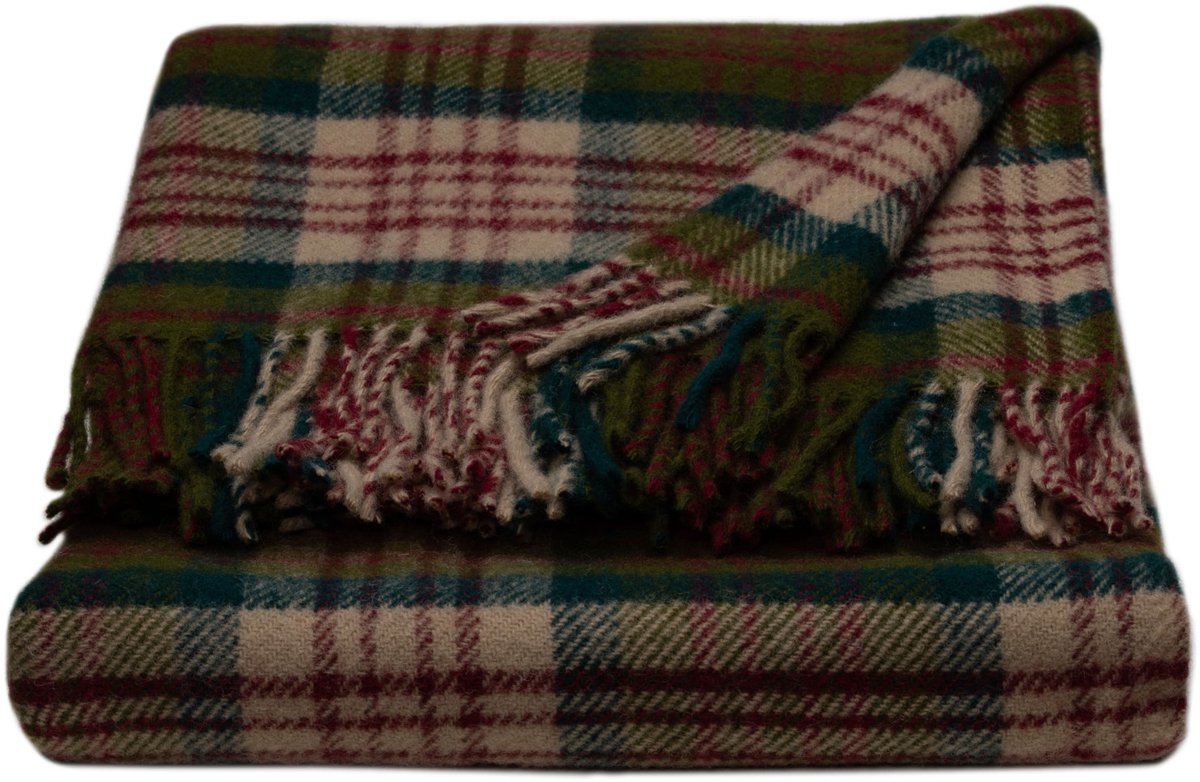 WOOOL Luxury Plaid - TARTAN (Thistleberry) - 150x183cm
