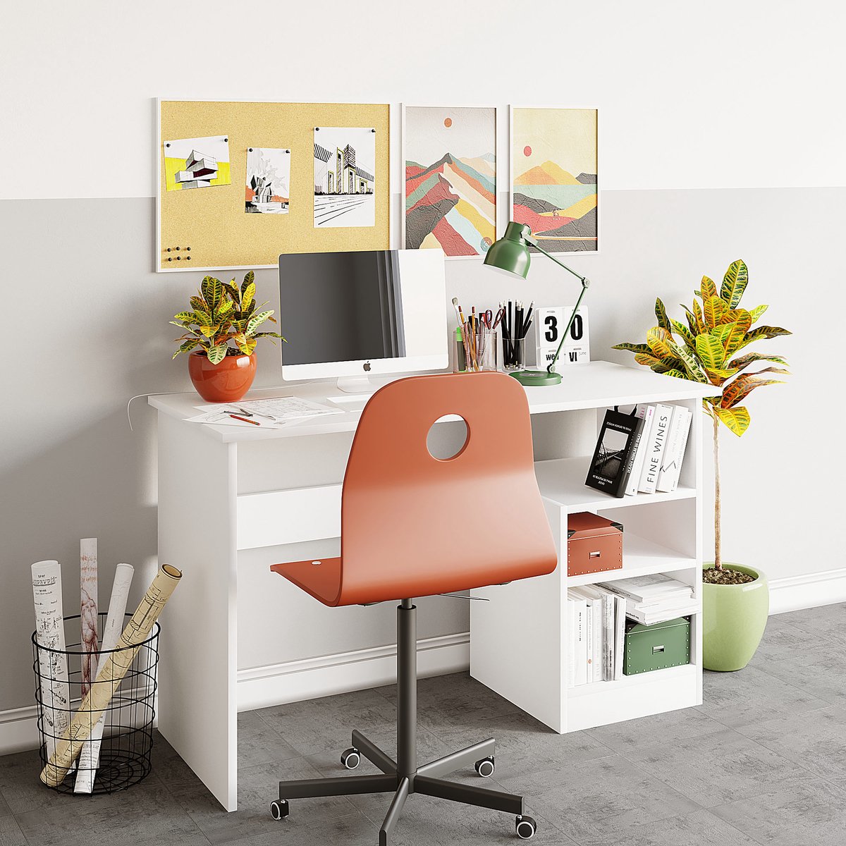 Asir - Bureau - Wit - 120 x 50 x 74 cm