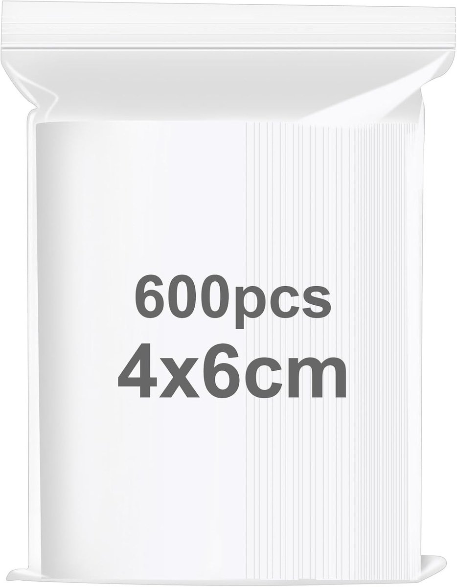 Hersluitbare Plastic Zakjes - Transparant - 4 x 6 cm - Waterdicht en Herbruikbaar - Voor Snoep, Zaden en Huishoudelijk Gebruik