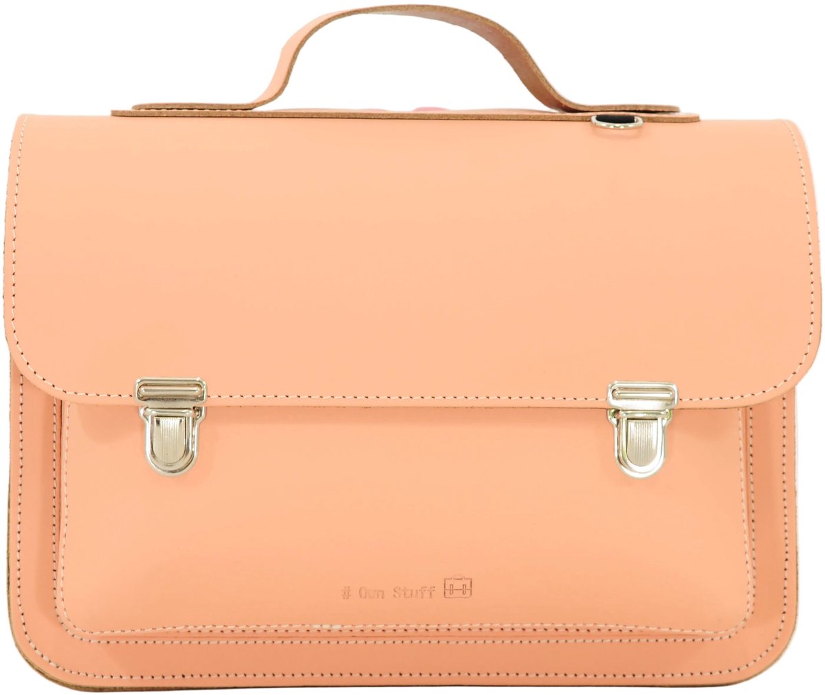Own Stuff Lederen Boekentas Kleuterschool - 32x23x13cm - Peach