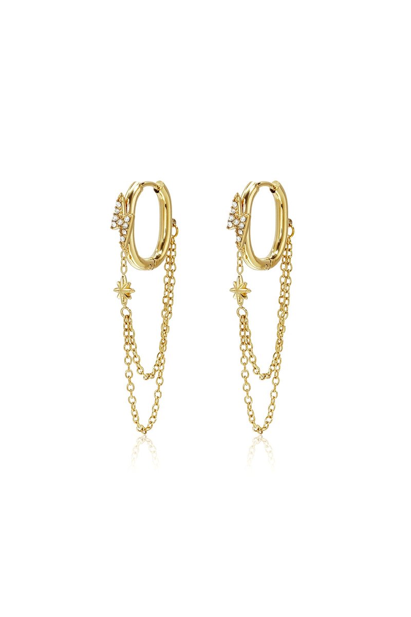 Lumi - Ketting Oorbellen - Zilver - Stainless Steel - - Zilver