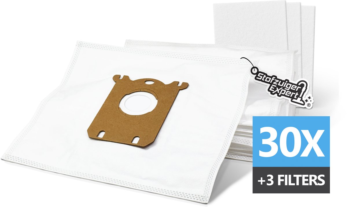 30x S-Bag Stofzuigerzakken geschikt voor Philips, AEG, Electrolux Microvezel - 30x stofzakken + 3 Filters - A-Kwaliteit Alternatief