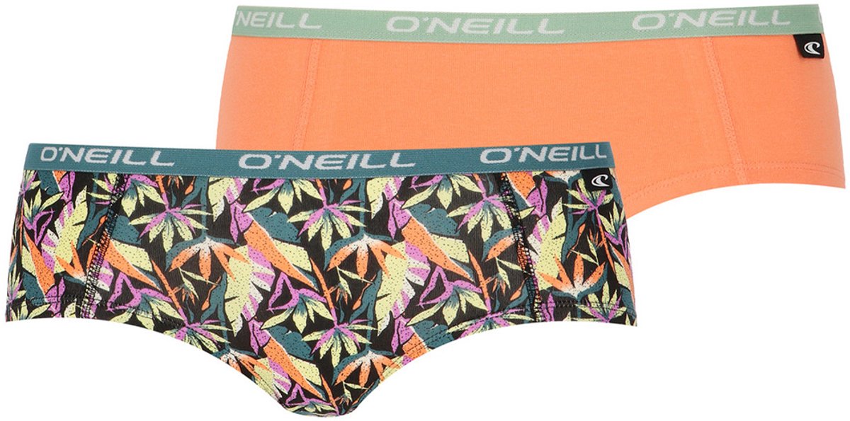 O'Neill 6-Pack – O’Neill Dames Hipster – Ondergoed – Katoen – Tropical – Oranje