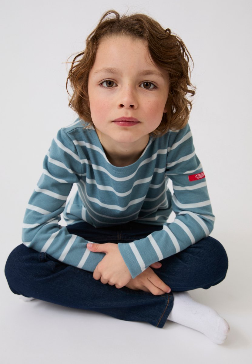 Damart - Thermolactyl kindershirt met zeemansstrepen - Kinderen - Blauw - 10 JAAR