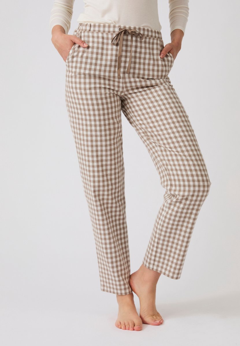 Damart Flanellen pyjamabroek - Dames - Beige - 54-56 (XXL)