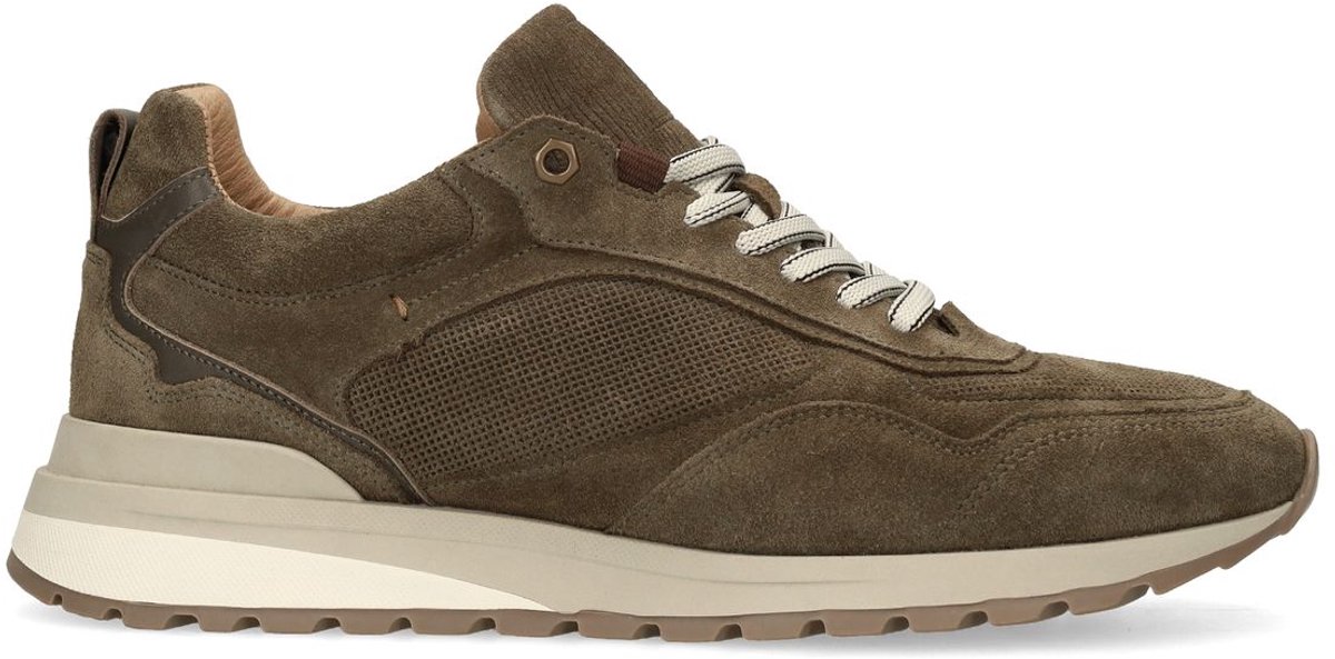 No Stress - Heren - Groene suède sneakers - Maat 43