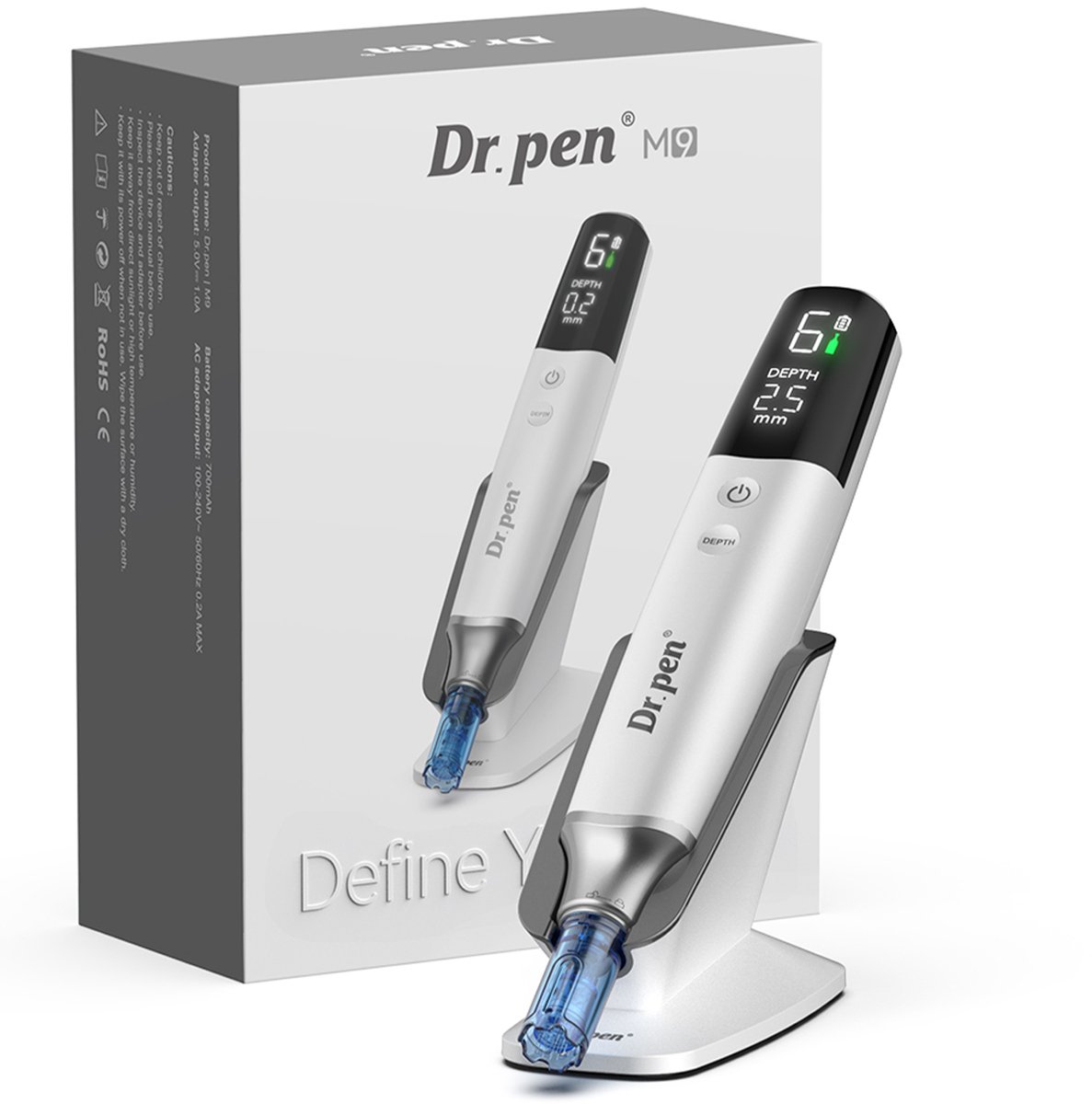 Microneedling Pen – 0-2,5 mm – 6 Snelheden – 3 Naaldkoppen – Voor Thuisgebruik