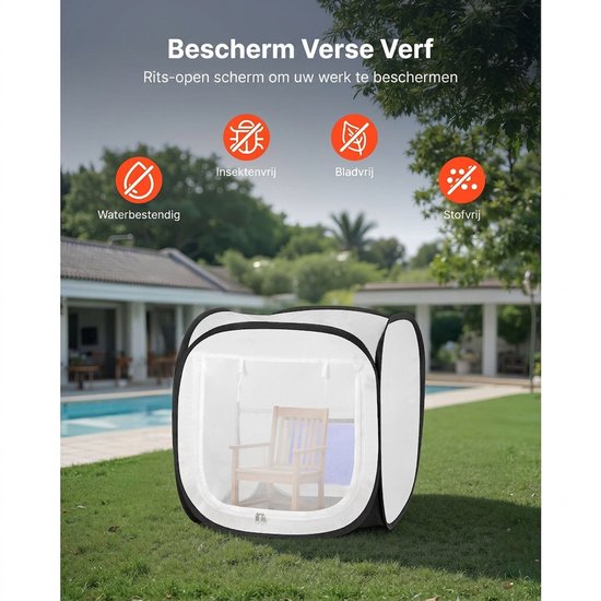 Spuittent - Spuitcabine - Pop-up verftent - Waterbestendig - Met gaasdeur - Opvouwbaar - Voor modelbouw - 40,5x40,5x43cm - 1 stuk — afbeelding 2