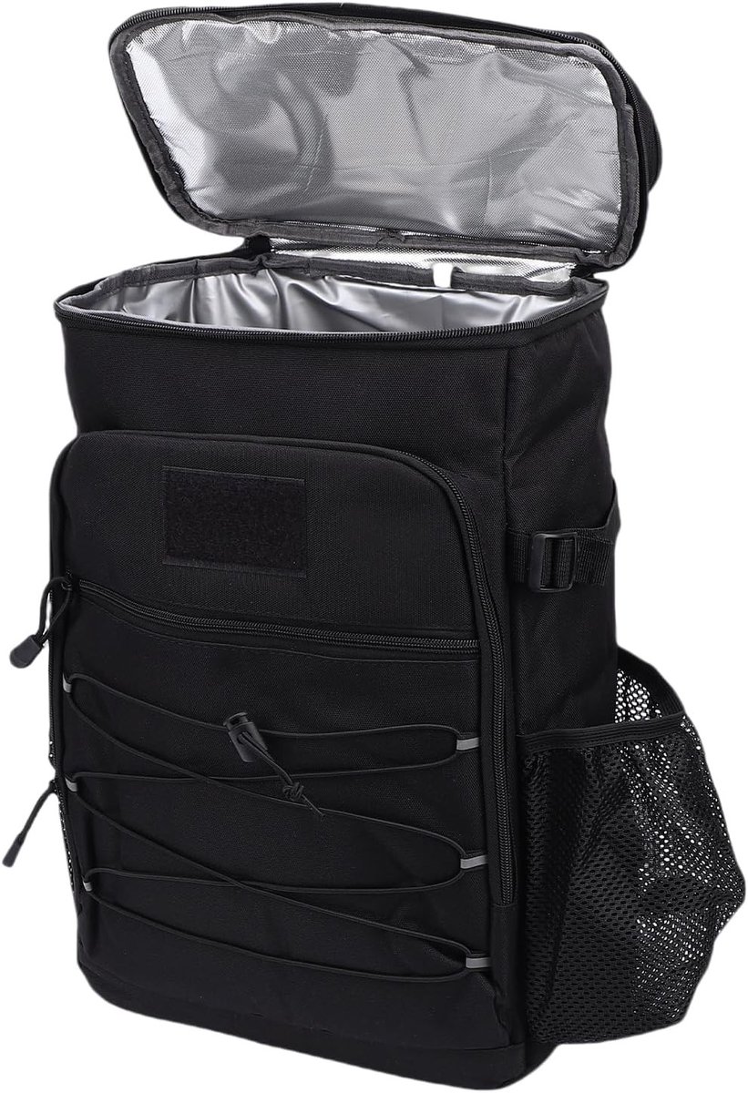 Koelrugtas - Zwart - 36L - Geïsoleerde Rugzak met 10 mm Schuimisolatie - Voor Kamperen en Reizen