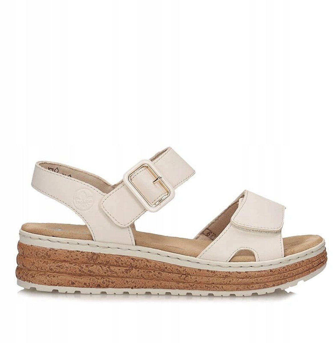Rieker 62760-60 Sandalen extra wijd klittenband beige maat 43 zachte zool