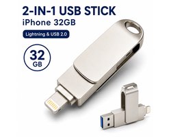 USB Stick iPhone 32GB – 2 in 1 Lightning & USB 2.0 – Flash Drive voor iPhone, iPad & Computer – Externe Opslag