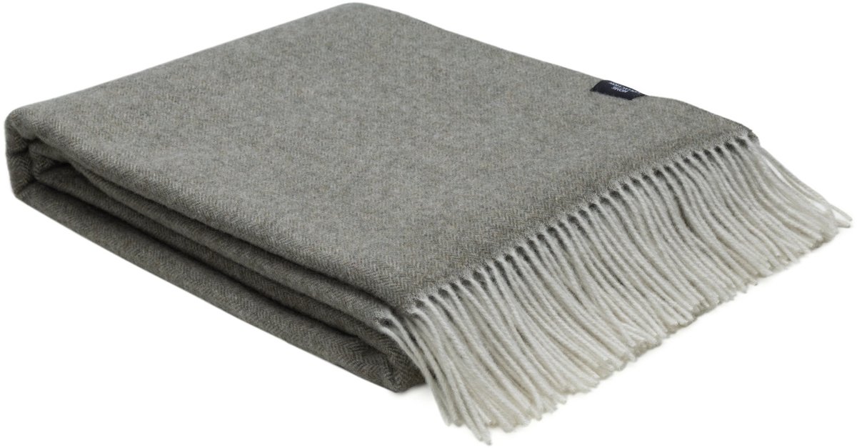 WOOOL Plaid - CASHMERE Classic (Mosgroen) - 140x200cm - Kasjmier Wol
