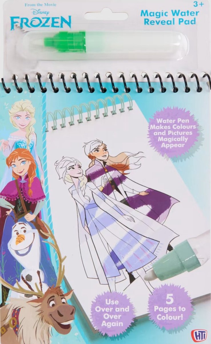 Disney Frozen Magisch Waterkleurboek met Waterpen – Herbruikbaar Kleurboek voor Kinderen vanaf 3 Jaar