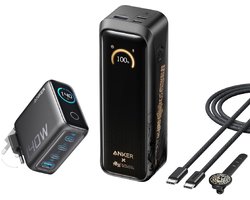 Anker Prime Power Bank Black Myth: Wukong Edition, 20,100mAh 3-Port Portable Charger with 220W, Two-Way Power, TSA-Approved, App Control + Anker 140W USB-C oplader