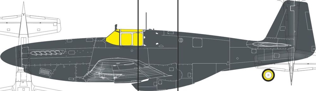 Eduard Modelbouwpakket - JX351 TF Maskering Set - Birdcage Canopy voor North American P-51 B Accessoires set - 1:32 - Modelbouw