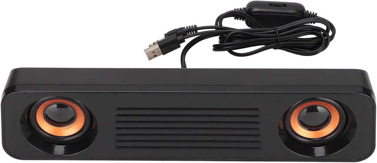 Mini soundbar - Zwart - Draagbaar Compact Design - USB Bedrade Stereo Luidspreker voor PC, Laptop en TV
