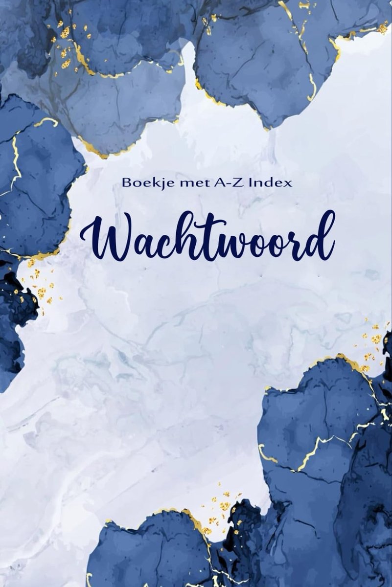 Wachtwoordenboekje - Blauw - Compact - Met A–Z-index - Voor veilig en overzichtelijk bewaren van wachtwoorden