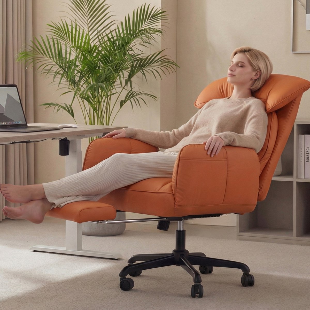 Apex CE Specialists Ergonomische Gamingstoel met Voetensteun - Oranje - afbeelding 2