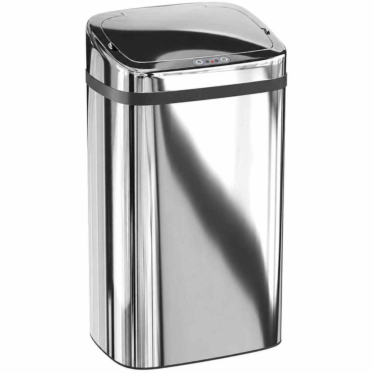 HOMCOM Sensor Prullenbak - Staal - 33x25x57,5cm - Zilver