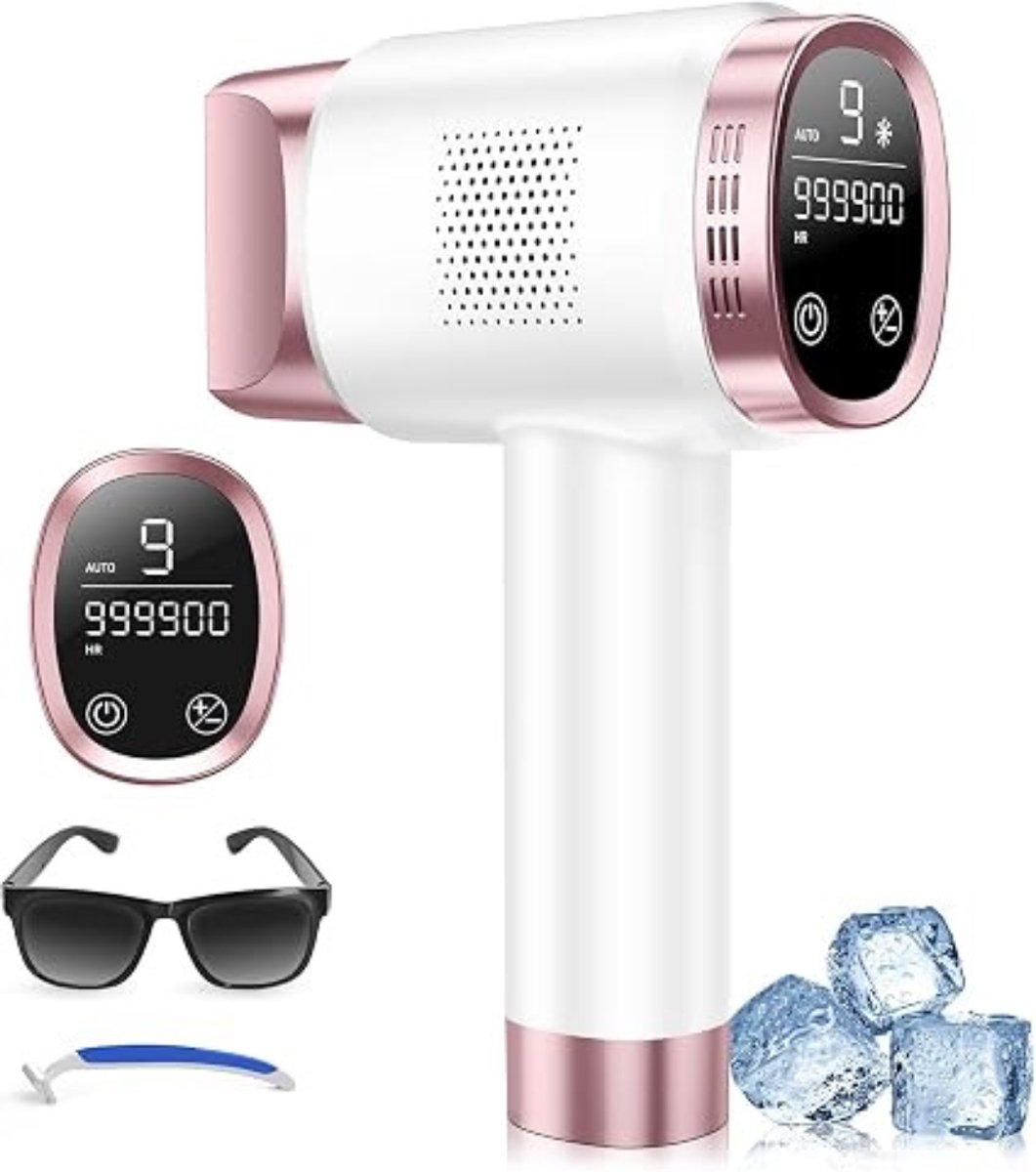 Thuys - IPL Ontharingsapparaat met Ice Cooling – 9 Energieniveaus – 21 J – 999.900 Flitsen – LCD Display – Automatische Glide Modus