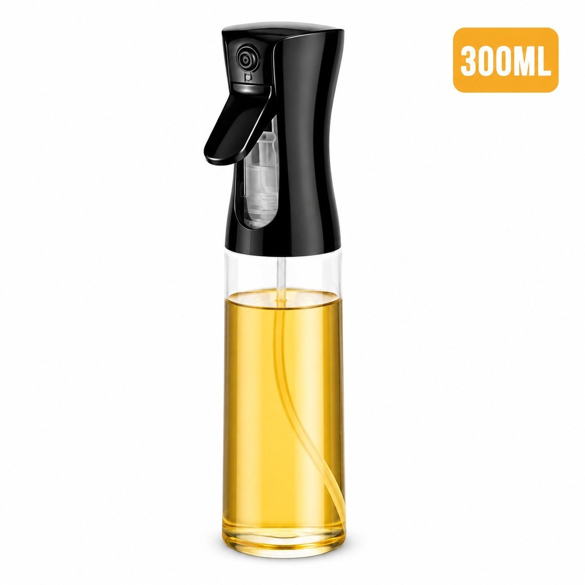 Oliesprayfles 300 ml - Olieverstuiver voor Olijfolie - Oliespuit voor Airfryer, BBQ, Salade, Bakken & Grillen - Keuken Olie Spray - Zwart